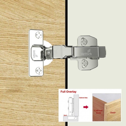 Onsys 4447i, Silent Hinge - 0 Crank Door Hinges with Mounting Plates & Cover Caps